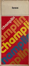 CHAMPLIN IOWA GAS STATION ROAD MAP RETRO OIL COMPANY TRAVEL BROCHURE