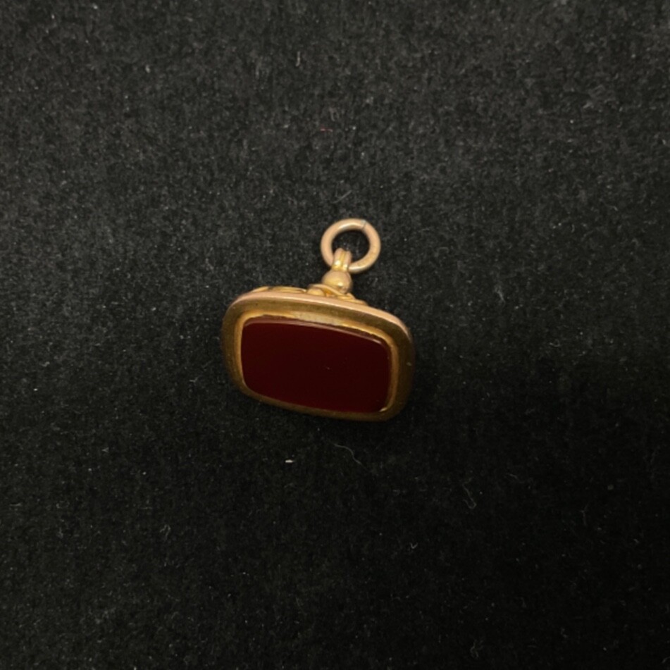 9k Solid Yellow Gold Charm with Ruby Stone - image 1