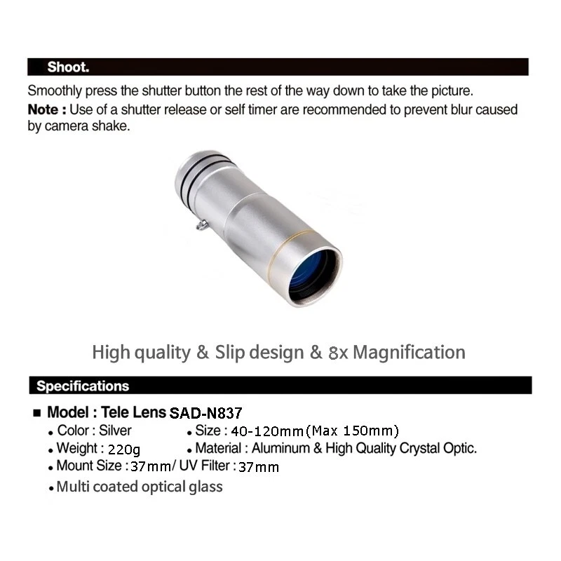Tele N837 & for Olympus ED 14-42mm Lens [Filter Size 37mm] - Image 3 of 3