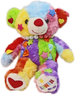 KAWAI I Bear Plush Medium Pastel Colors, 939-0250,  12 x 18 x 29 cm, Polyester