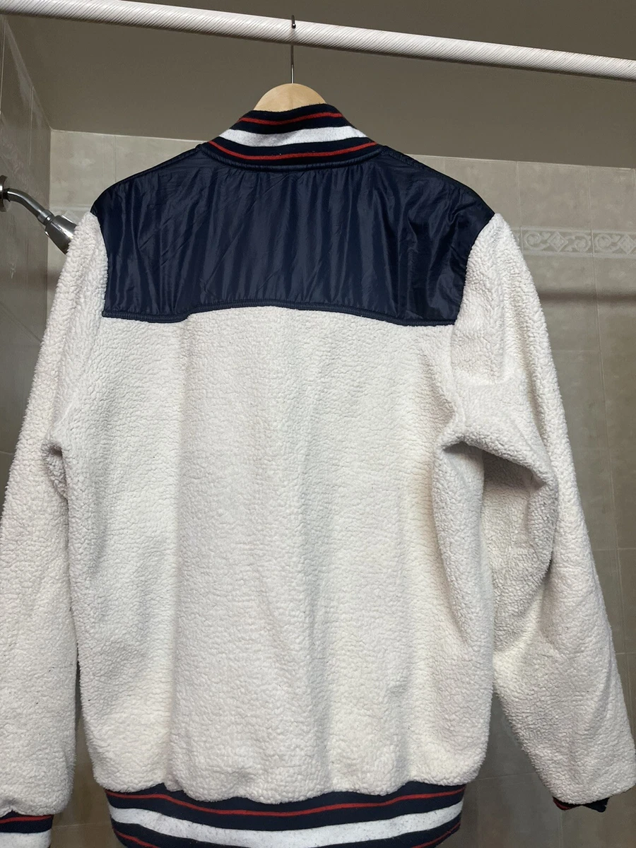 Vintage 00s Champion Zip Up Red White Blue Hoodie Sweatshirt Sz Large Fleece