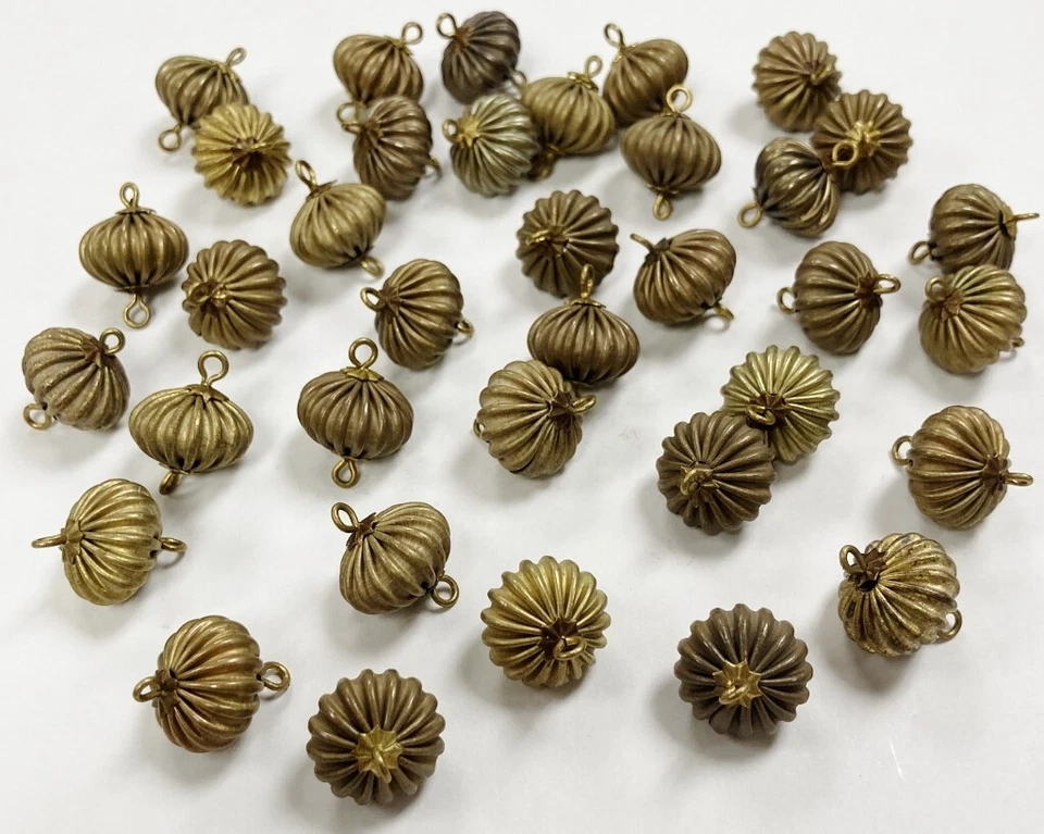 36 pátina vintage latón melón corrugado 13,75 mm. Conectores Charm Bead D572 Foto 2 de 4