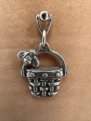 Vintage Sheridan Pewter Basket With Bee Pin Brooch signed Collectible Jewelry