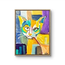 11 X 14 EXPRESSIONISM ORIGINAL FLUORESCENT HANDMADE COLORFUL PAINTING ON CANVAS