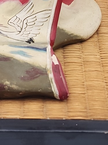 Statuina bambola geisha hakata vintage giapponese seduta dipinta a mano kimono statuina IRED - Foto 8 di 20