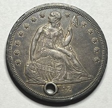 1842 Seated Liberty Silver Dollar - Nice Higher Grade $1; Holed; W001