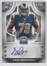 2014 Crown Royale Rookie Signatures Silver Plaid 50/75 Greg Robinson Auto 0f8
