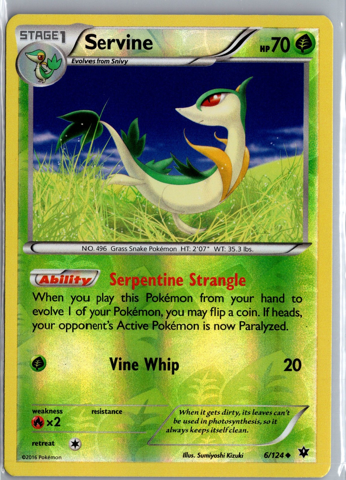 Servine Uncommon XY - Fates Collide 6/124 NM