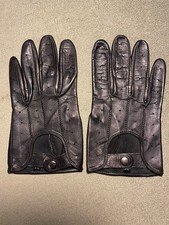 Black Sheepskin Leather Driving Gloves, Medium , Size 8 1/2  Unlined
