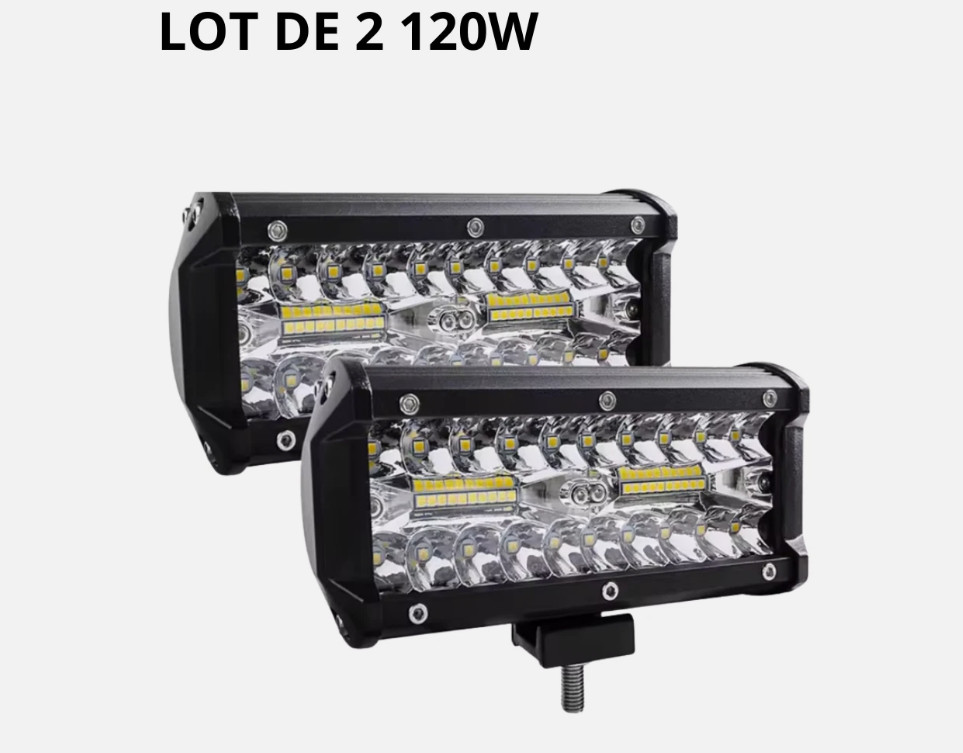 Rampe lumineuse 120W étanche IP67 avec double projecteur LED longue portée pour quad