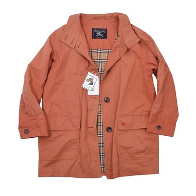 BURBERRY'S Vintage Women s Jacket Orange Faded Nova Check Coat Oversized