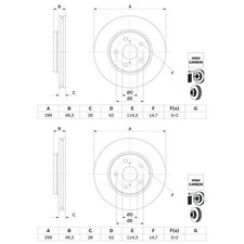 2X BOSCH BREMSSCHEIBEN 299mm BELÜFTET VORNE PASSEND FÜR TOYOTA C-HR COROLLA