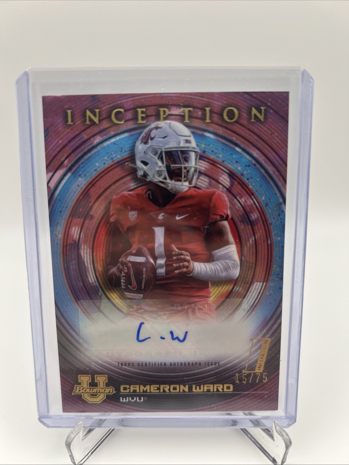 2022-23 Bowman University Inception Cameron Ward Auto Fuchsia /75