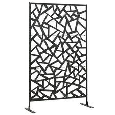 Outsunny Metal Garden Partition Screen Decorative Outdoor Divider w/Screws