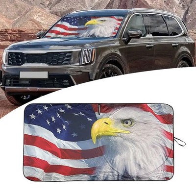 American Flag UV Block Shield Visor Front Windshield Sun Shade Cover For Toyota
