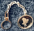 1982 Liberty Eagle .999 Fine Silver 1 Oz Coin - Sterling Silver Bezel & Keychain