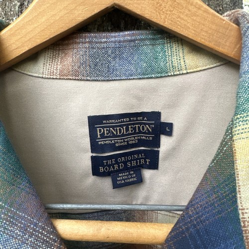 PENDLETON Ombre Check Open Collar Board Shirt New Size Large - Picture 2 of 12