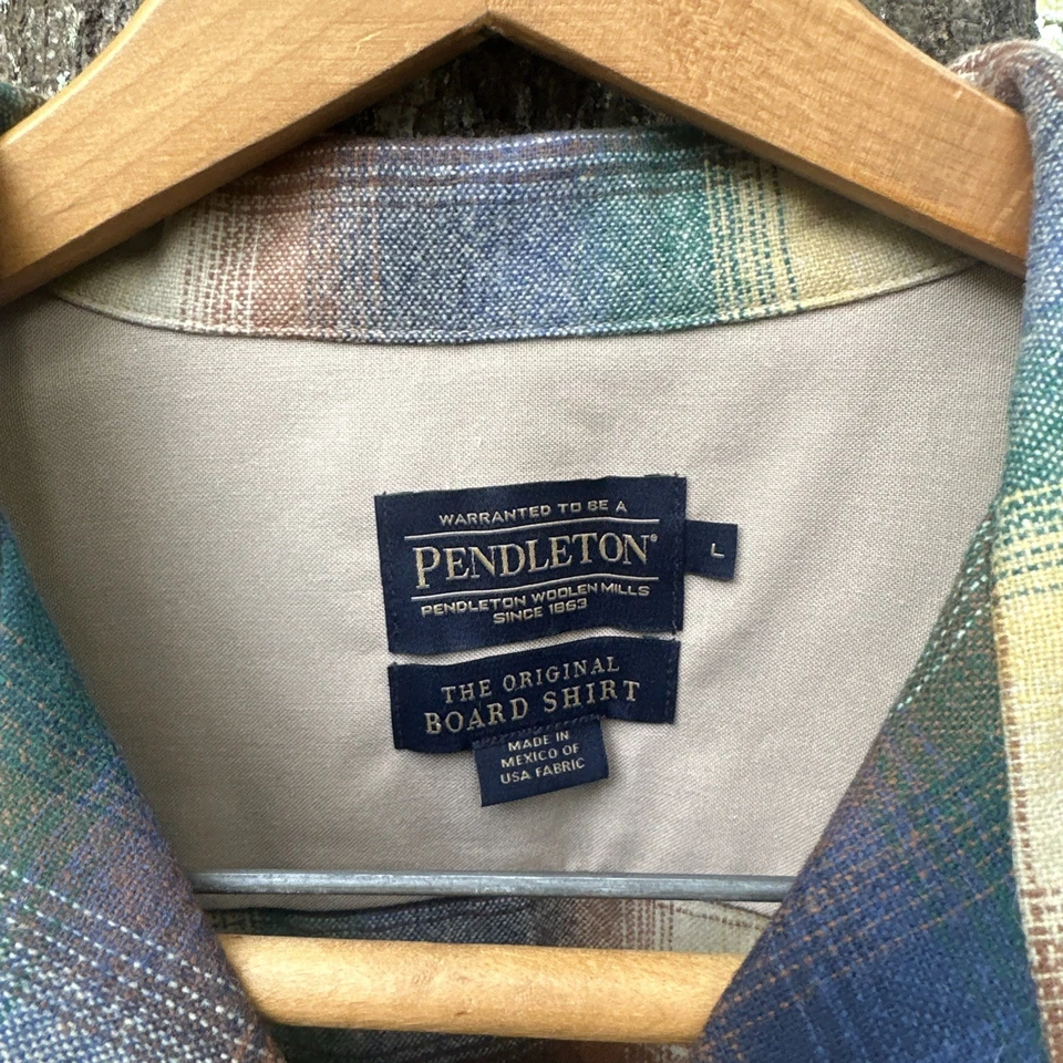 Camisa de Tablero PENDLETON Ombre Cuadros Cuello Abierto Nueva Talla Grande Foto 2 de 4