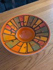 Poole Pottery Dolphin Dish Shallow Bowl Shape 77 Orange Green 25cm