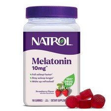 Melatonin Gummies Sleep Support 190 Count 10 mg Strawberry Flavored Natrol Adult