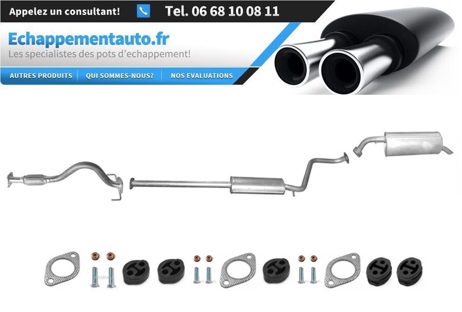 Échappement Hyundai Getz 1.1 essence 2005 pot catalytique et tube central référence OEM 286101C510