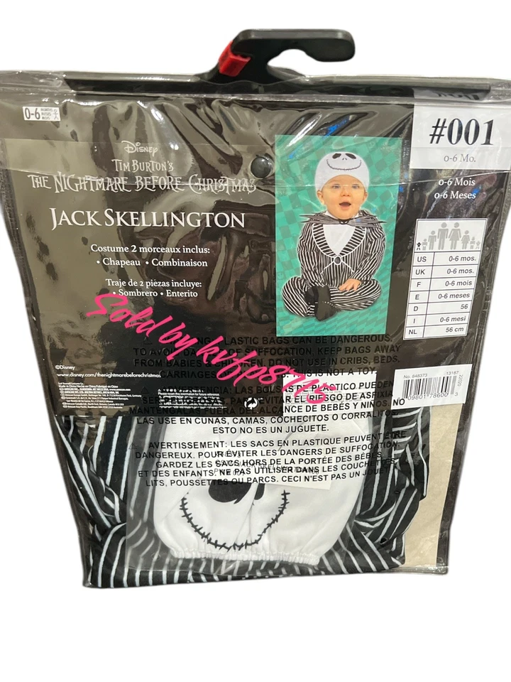 Disfraz Jack Esqueleto Bebé Halloween Talla 0-6 Meses Pesadilla Antes de Navidad Foto 3 de 3