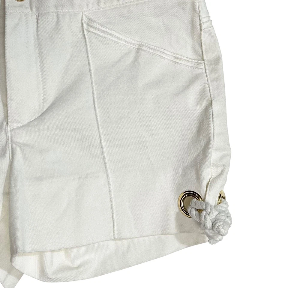 Zara веревки галстук шорты белое золото акцент Chino заниженной размер 4 - Изображение 3 из 4