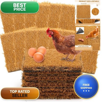 Teenyyou 24 Pack 13x13x1.18in Chicken Nesting Pads Washable Synthetic Turf