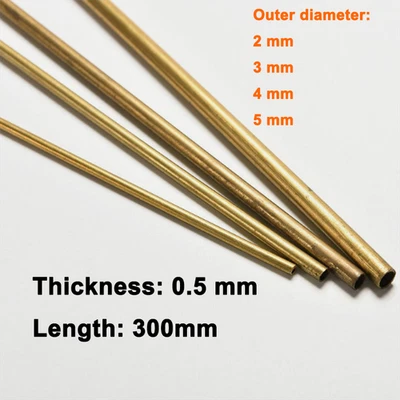 Wandstärke 0.5mm Messing Rohr Rundrohr Außendurchmesser 2mm - 6mm Länge 300mm - Bild 1 von 3