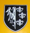 PATCH FABRIC: BLACK CHARLEMAGNE DIVISION, DIAMETER 9 CM, GOOD CONDITION SEE PHOTOS.