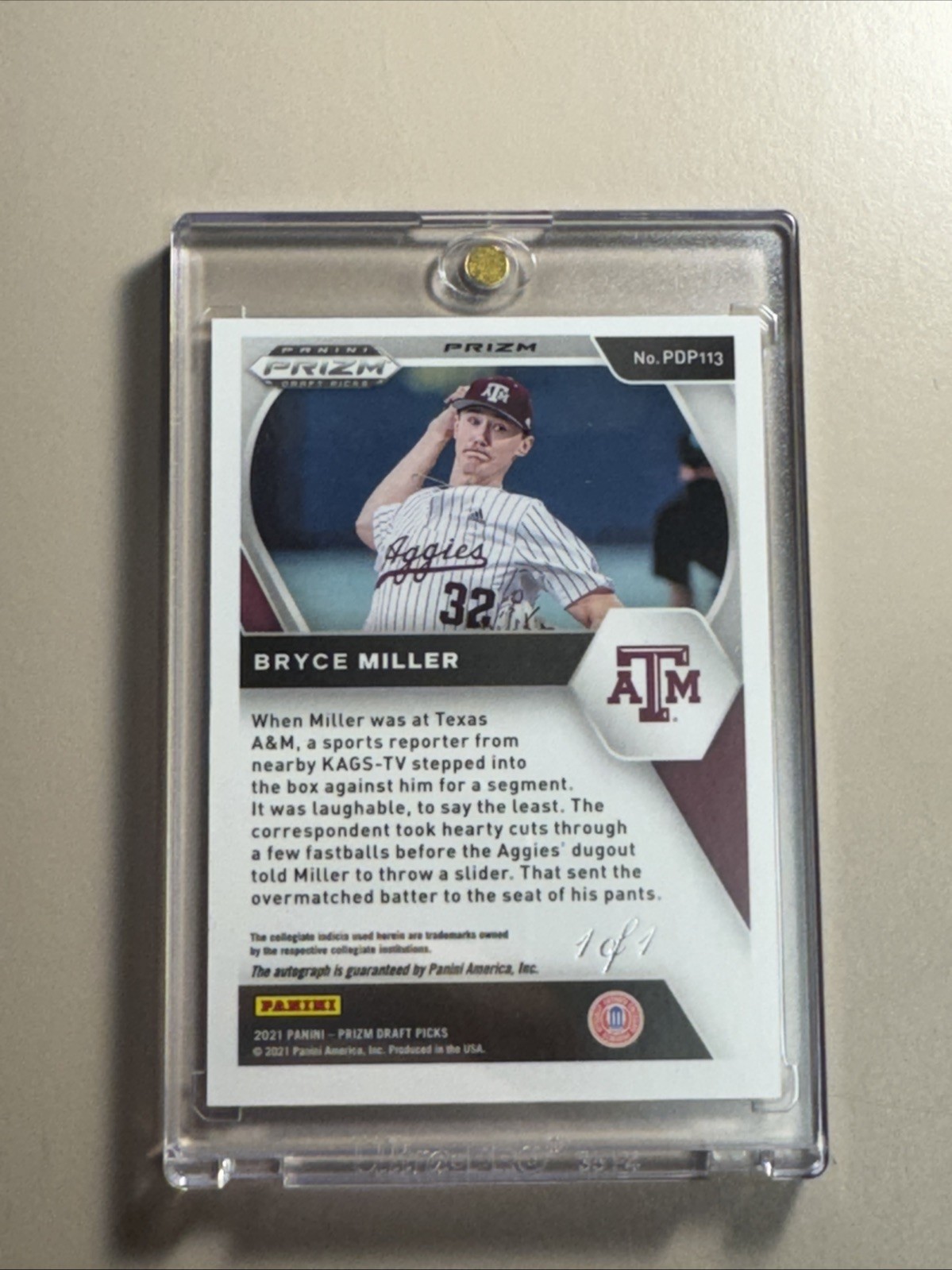 2021 Panini Prizm Bryce Miller Superfractor 1/1 Autograph #PDP113