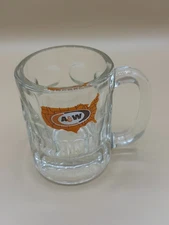 Vintage A&W Root Beer Orange US Map Glass Mug 4.5" tall