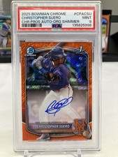 🔥2025 Bowman Chrome Prospect Auto Orange Shimmer /25 Christopher Suero Mets 🔥