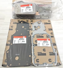 Oil Cooler W/ Gaskets Kit For Dodge Cummins 5.9L 6B 6BT 1998-2002 3957544 12V