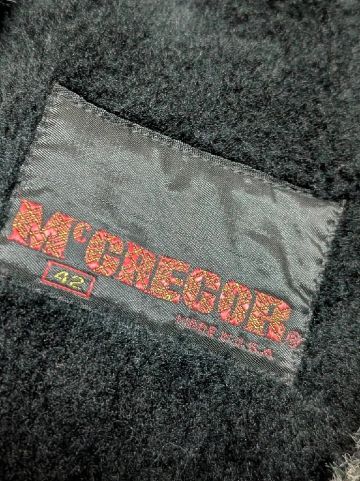 vintage 1960s overcoat SHERPA faux mouton fur 42 gray FLANNEL wool 1970s jacket - Image 4 of 4