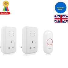 Stylish Plug-Through Wireless Doorbell System with 150m Range & 5 Volume Levels