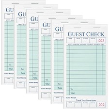 Server Notebooks Waitress Pads Guest Check Books 6 Pack 300 Sheets Total for