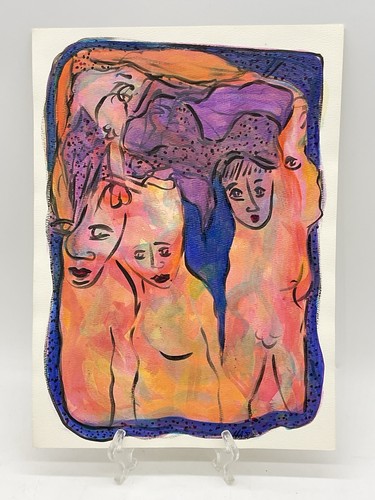 Vintage 1980's Neo-Expressionism Abstract Watercolor By Harlene Allen - Picture 2 of 5
