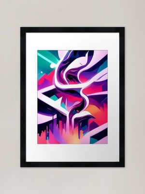Neon Tornado Framed Art Print Framed Wall Art Poster Canvas Print Picture