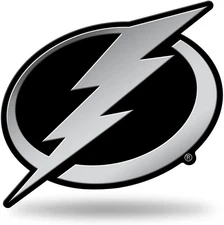 Tampa Bay Lightning Auto Emblem, Silver Chrome Color, Raised Molded Plastic,...