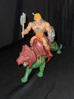 🔥🚨Vintage Mattel 1981 MOTU He-Man W/Weapons & Battle Cat W/Armor Complete