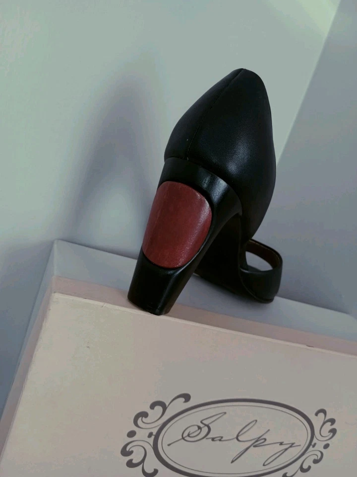 Tacones peeptoe salpinos hechos a mano para mujer talla 6,5 Foto 3 de 4