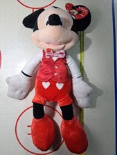 DISNEY MICKEY MOUSE Valentine's Just Play Plush 20" NWT Red Hearts Vest Tie New