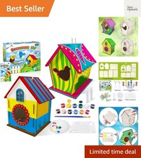 Educational Birdhouse Craft Kits for Kids - 2 Unassembled Birdhouses 