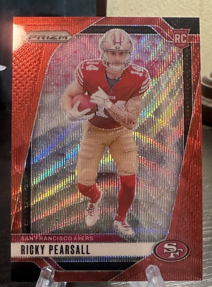 2024 Panini Prizm RICKY PEARSALL #383 RED WAVE COLOR MATCH ROOKIE RC /149 49ers