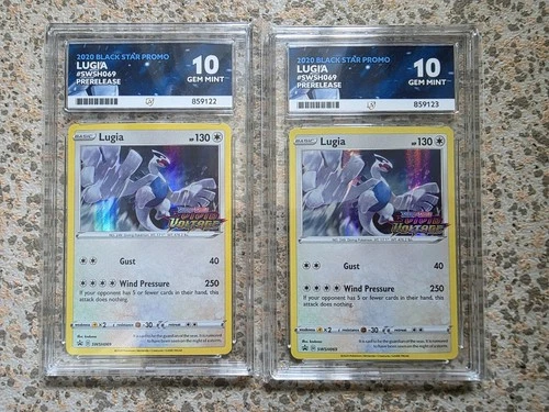 x2 Ace 10 Lugia SWSH069 Holo Black Star Promo 2020 Prerelease Stamp Vivid V