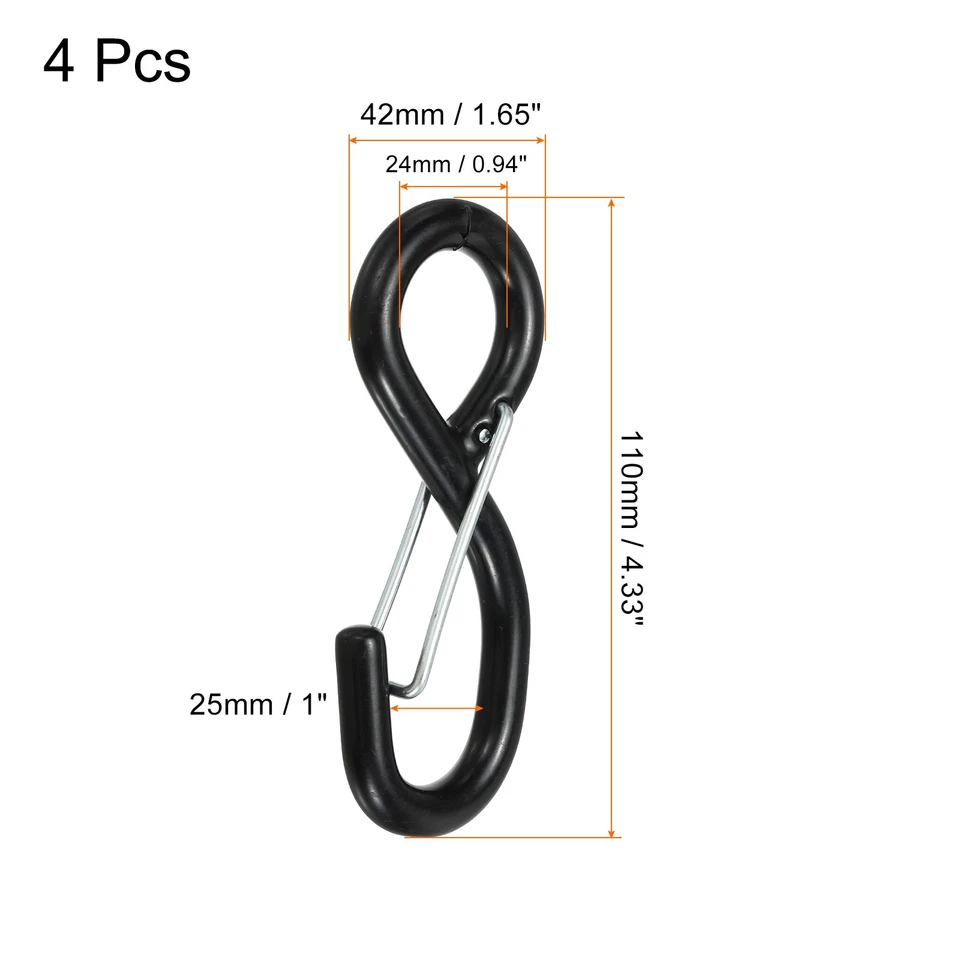 Gancho S con correa de trinquete de 4 piezas con carga de pestillo 1763 libras para correa de amarre de 1" Foto 2 de 4