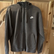 Nike Mens Gray Full Zip Hoodie Hooded Sweatsh...