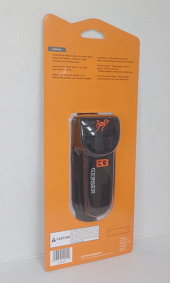 Gerber Bear Grylls Survival Folding Knife Hunting w Sheath  Brand New Sealed - Image 3 of 4