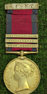 British Military General Service Medal (1793 1814) w/ three bars 1812 Canada